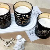 Glass Candle Jar With Bat Decoration