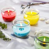 Simple Glass Candle Jar With Colorful Wax