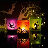 Spooky-Themed Glass Candle Jar