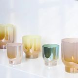 Distinctively Designed Glass Candle Jar With Ionized Effect