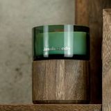 Glass Candle Jar With Wood Holder