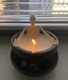 Unique Glass Candle Jar With Skeleton Decoration