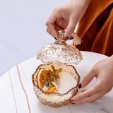 Elegant Glass Candle Jar With Flower Detail