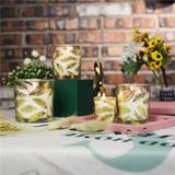 Glass Candle Jar With Gold Leaf Decoration