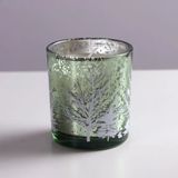 Glass Candle Jar With Electroplating Tree Decoration