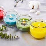 Simple Glass Candle Jar With Colorful Wax