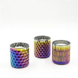 Unique Pattern Glass Candle Jar With Ionized Effect