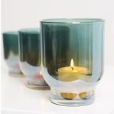 Distinctively Designed Glass Candle Jar With Ionized Effect
