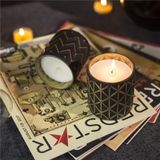 Glass Candle Jar With Line Decoration