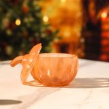 Pumpkin-Shaped Glass Candle Jar With Transparent Orange Spraying