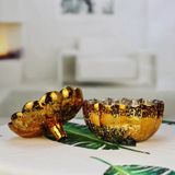 Pumpkin Shaped Glass Candle Jar With Electroplating Effect