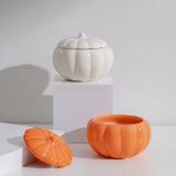 Pumpkin-Shaped Glass Candle Jar With Short Stalk