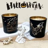 Glass Candle Jar With Bat Decoration