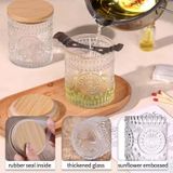 Classic Glass Candle Jar With Flower Pattern