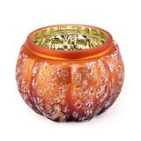 Pumpkin-Shaped Glass Candle Jar With Inner Electroplating
