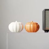 Pumpkin-Shaped Glass Candle Jar With Short Stalk