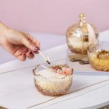 Elegant Glass Candle Jar With Flower Detail