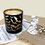 Glass Candle Jar With Bat Decoration