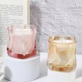 Glass Candle Jar With Wrinkly Effect