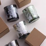 Glass Candle Jar With Electroplating Tree Decoration