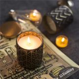 Glass Candle Jar With Line Decoration