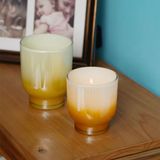 Distinctively Designed Glass Candle Jar With Ionized Effect