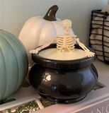 Unique Glass Candle Jar With Skeleton Decoration
