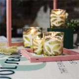 Glass Candle Jar With Gold Leaf Decoration