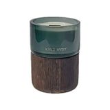 Glass Candle Jar With Wood Holder