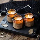 Amber Glass Candle Jar With Tin Lid