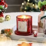 Glass Candle Jar With Electroplating Effect And Dome