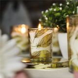 Glass Candle Jar With Gold Leaf Decoration