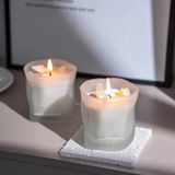 Uneven Glass Candle Jar With Matte Spraying Colour