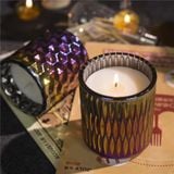 Unique Pattern Glass Candle Jar With Ionized Effect