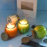 Vintage Glass Candle Jar With Cork Lid