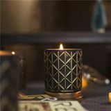 Glass Candle Jar With Line Decoration