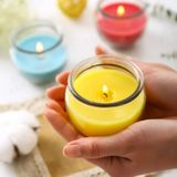 Simple Glass Candle Jar With Colorful Wax