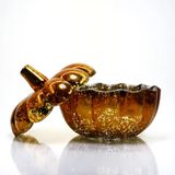 Pumpkin Shaped Glass Candle Jar With Electroplating Effect