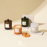 Premium Glass Candle Jar With Dot Decoration