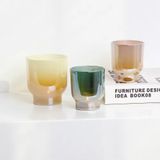 Distinctively Designed Glass Candle Jar With Ionized Effect