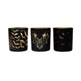 Glass Candle Jar With Bat Decoration