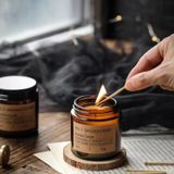 Amber Glass Candle Jar With Tin Lid