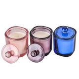 Thick Glass Candle Jar With Colour Spraying