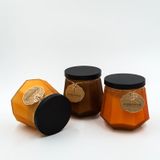 Hexagon-Shaped Glass Candle Jar With Orange Spraying
