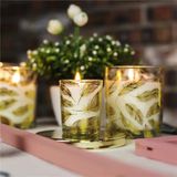 Glass Candle Jar With Gold Leaf Decoration