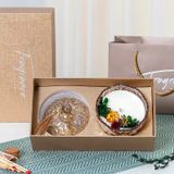 Elegant Glass Candle Jar With Flower Detail