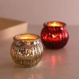 Glass Candle Jar With Electroplating Inner Spraying