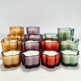 Glass Candle Jar In Flower Shaped