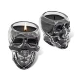 Halloween Skull-shaped Glass Candle Jar