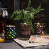 Unique Pattern Glass Candle Jar With Ionized Effect